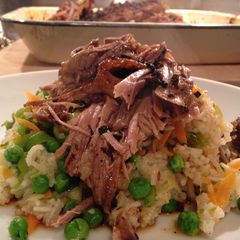 A picture of Merguez-spiced Slow Roast Shoulder of Lamb.