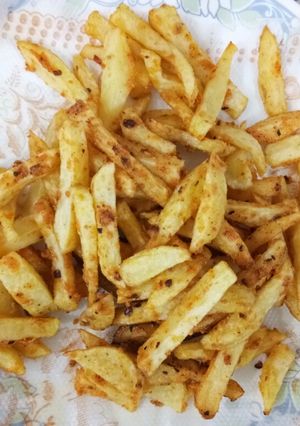 A picture of French fries with twist.