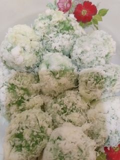 Foto resep Klepon ketan isi gula aren asli daun suji+pandan