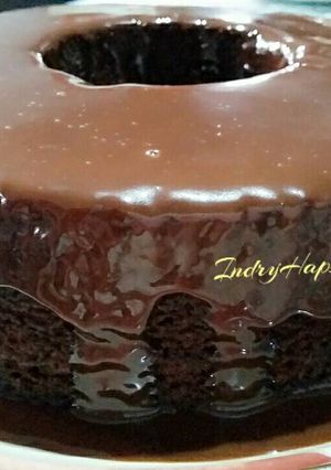 Foto resep Cake Coklat Kukus Siram Ganache