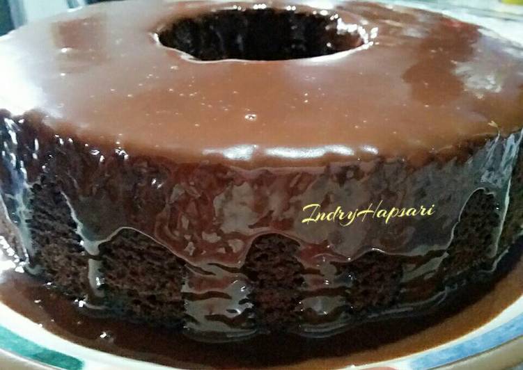 Cake Coklat Kukus Siram Ganache