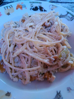 Una foto de Spaguetis con roquefort y nueces