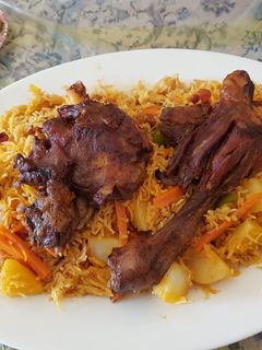 صورة لوصفة رز بخاري باللحم