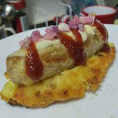 Perrito🌭caliente en "pan" de arepa🫓🌭🧀😜-レシピのメイン写真
