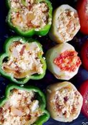 A picture of Stuff tricolour vegetables.