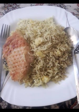 عکسی از دستور سیب زمینی پلو غذای کرمانشاهی 😋😋