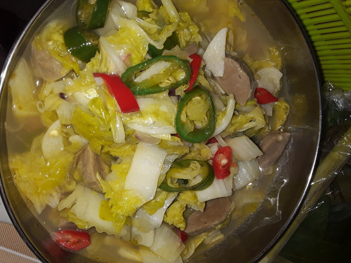 Resep Tumis sawi putih dan bakso Anti Gagal