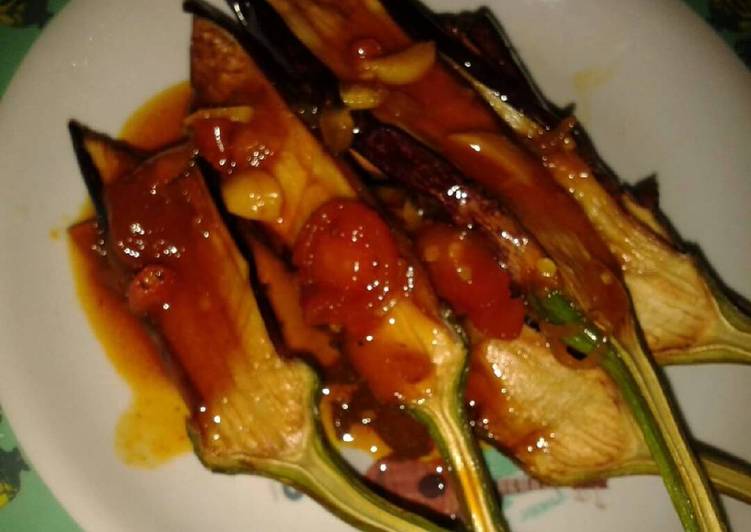 Terong goreng saus gula + pedas