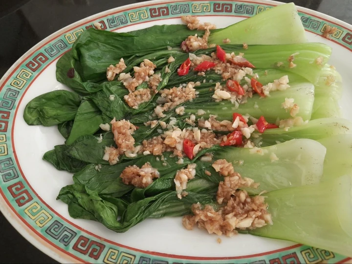 Easy Steps to Prepare Recipes Pakcoy/pokcoy tabur bawang putih & irisan cabe merah the Delicious Make You Drink.