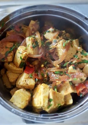 A picture of Tofu/awara sauce.