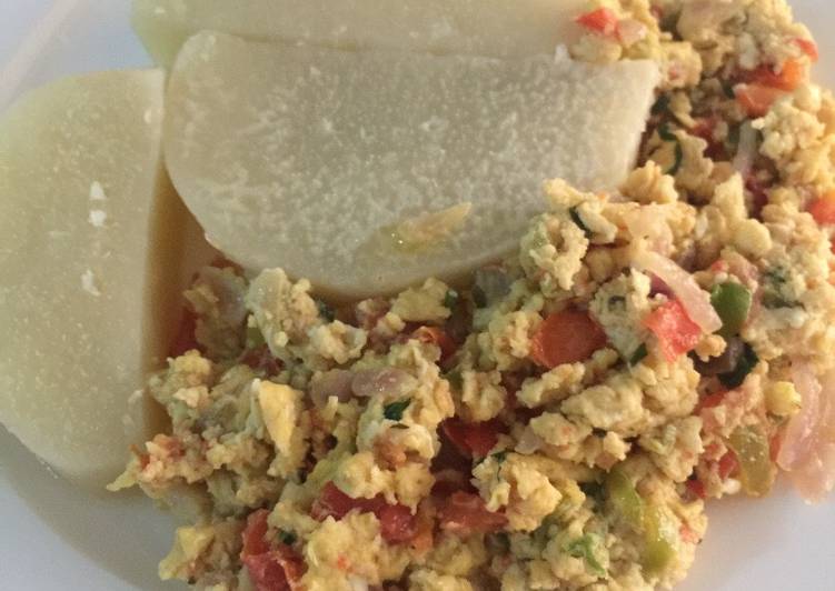 Recipe of Ultimate Yam and egg with carrot, pea