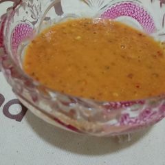 A picture of Shawarma red chili sauce 🌹🌹🌹.