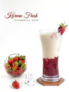 Foto resep Korean fresh Strawberry Milk