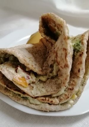 A picture of Super Tasty Whole Wheat Piadina with Avocado and Anchovies.