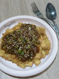 Foto resep Dadar tahu saus jamur