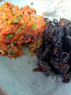 A picture of Sauteed liver with tomato stew.