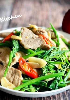 龍鬚菜炒肉 / 家常菜 的食譜成品照片