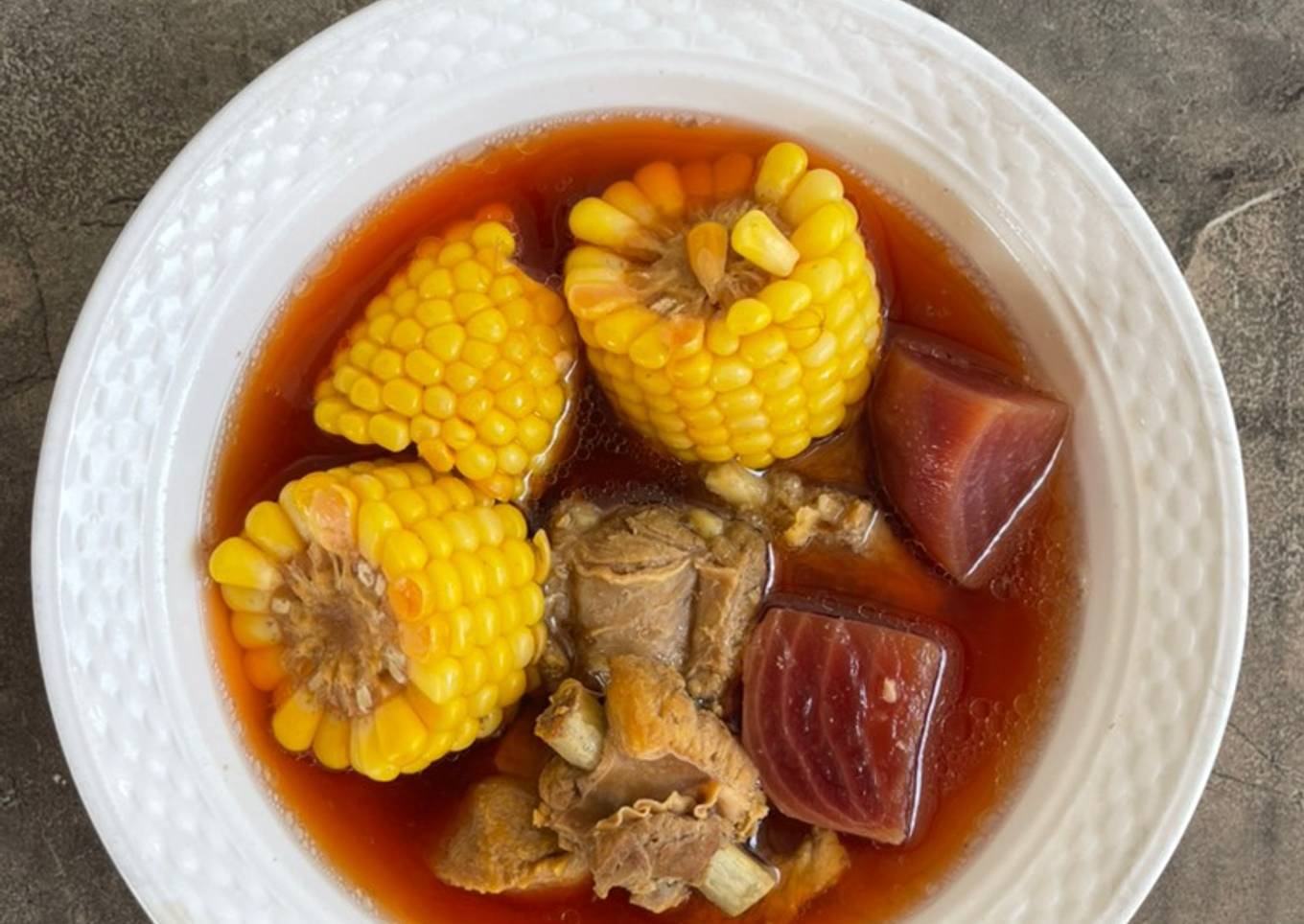 Sup Iga Babi Bit Merah (slow cooker)