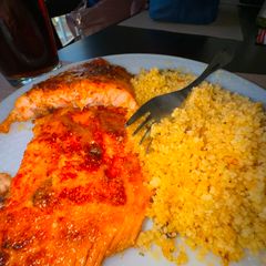 A picture of Kong's Tandoori Salmon.