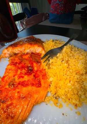 A picture of Kong's Tandoori Salmon.