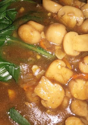 Foto resep Pokcoy siram saus jamur