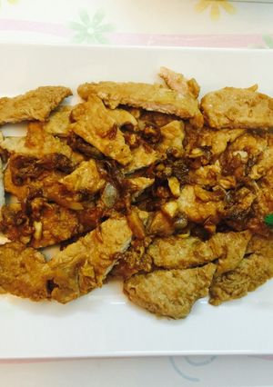Hình của món Thịt thăn áp chảo.