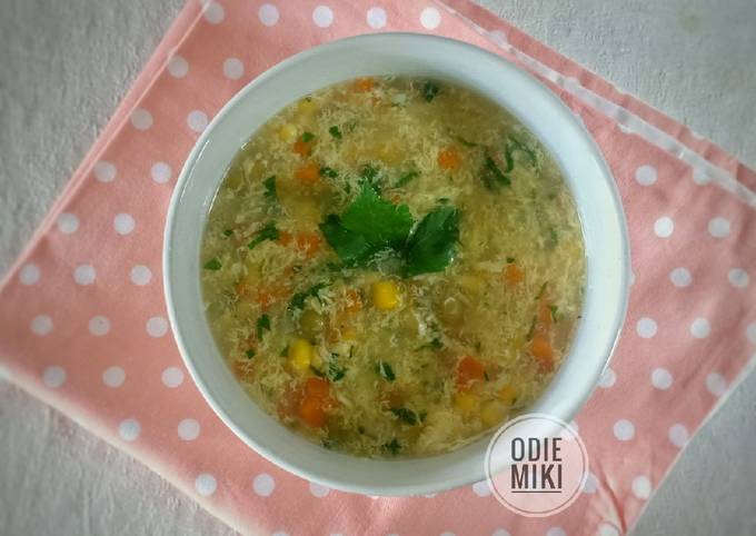 Cara Praktis Bikin Egg Drop Soup mix Vegetable Anti Gagal