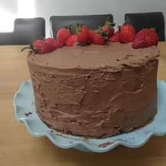 A picture of The Best Chocolate Cake With Chocolate Buttercream.
