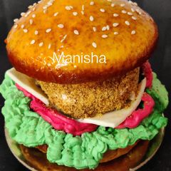 A picture of Burger Cake.
