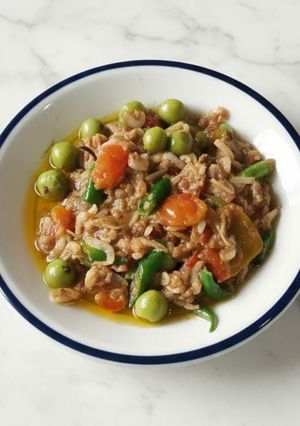 Foto resep Sabe teuphep khas Aceh (udang ebi tumis asam sunti)