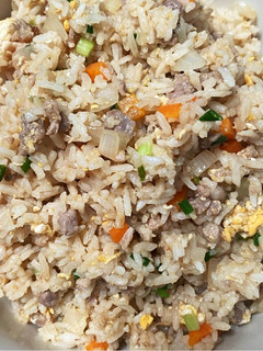 A picture of Fried Rice with Ground Pork and Egg.