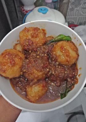 Foto resep Cilok jumbo isi kornet saus kacang