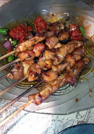 Foto resep Sate ayam saus kecap