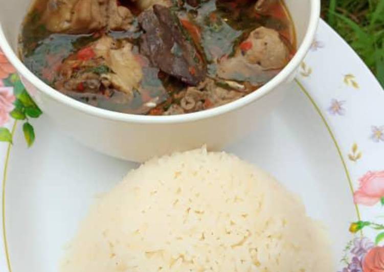 Step-by-Step Guide to Prepare Quick Chicken pepper soup and white rice