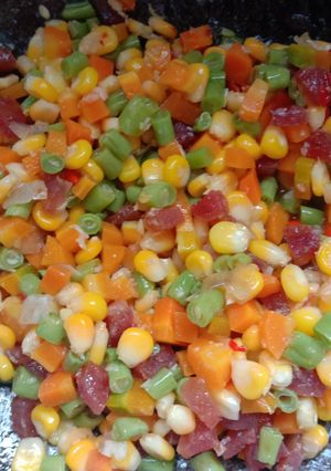 Foto resep Tumis Baby Buncis Wortel dg Lapchiong (non halal)