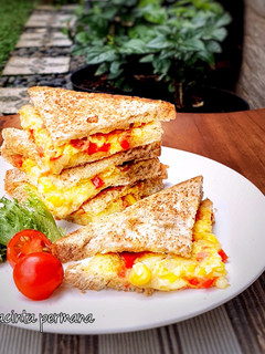 Foto resep Roti Tawar isi omelet