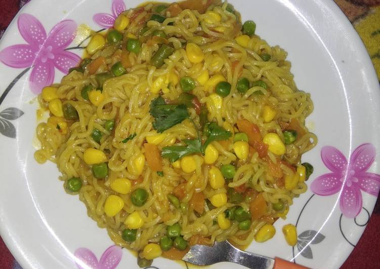 Easiest Way to Make Super Quick Homemade Vegetables maggi noodles