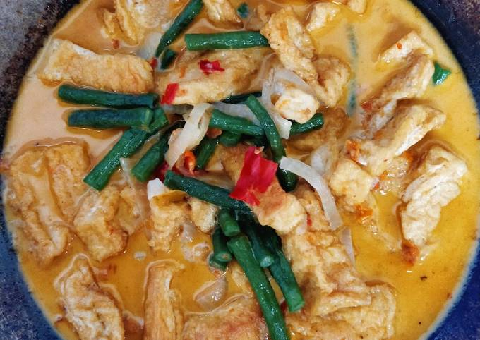 Cara Gampang Membuat Sayur tahu kacang panjang kuah santan kental, Bisa Manjain Lidah