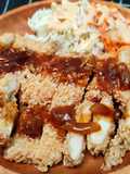 Chicken Katsu Oats / Ayam Katsu dengan quaker oats saos teriyaki