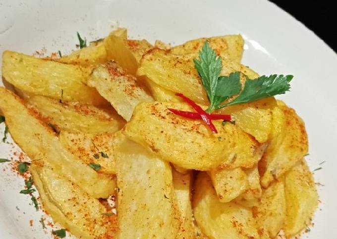 Resep Potato wedges goreng sederhana Anti Gagal