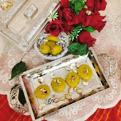 A picture of Aam sandesh (Mango sandesh).