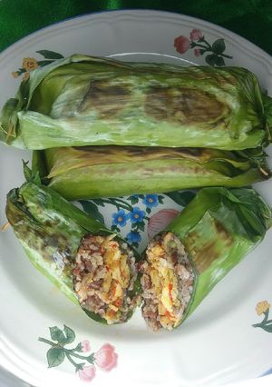 Foto resep Nasi merah bakar pedes