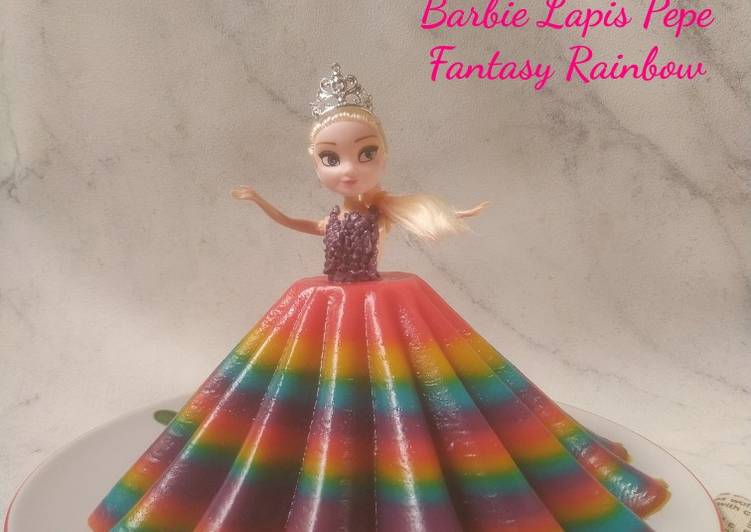Cara Gampang mengolah Barbie Lapis Pepe Fantasy Rainbow yang Enak Banget