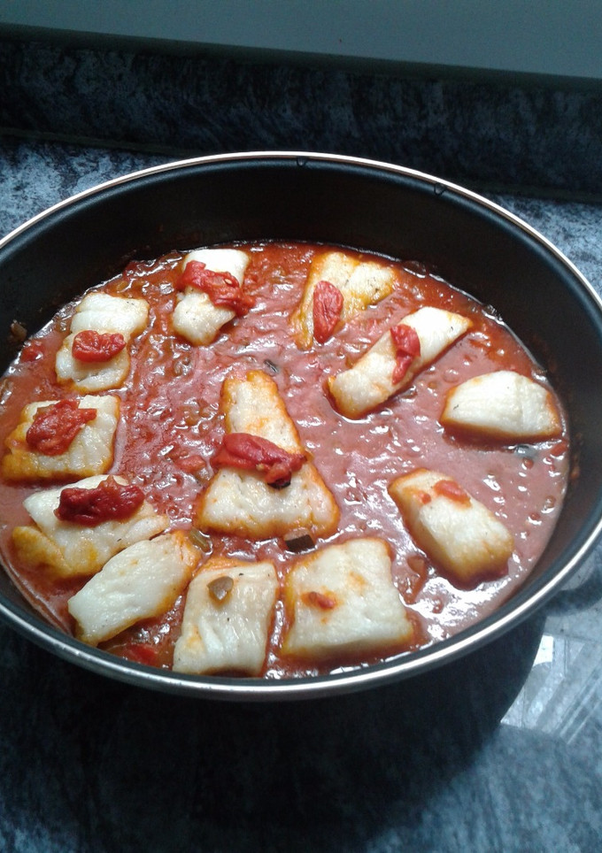 Una foto de Bacalao a la riojana
