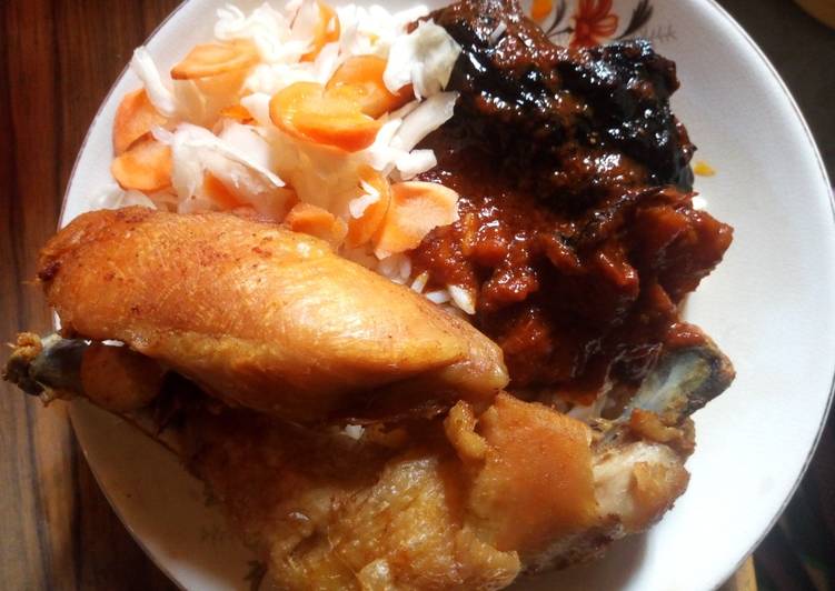 Rice, Stew with chicken and Cabbage