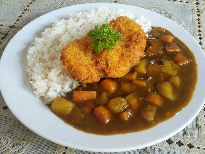 Bagaimana Menyiapkan Japanese curry rice with chicken katsu, Lezat