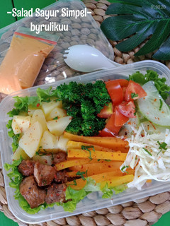 Foto resep Salad sayur feat sate kambing simpel banget