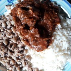 A picture of Rice and beans.