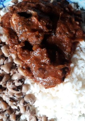 A picture of Rice and beans.