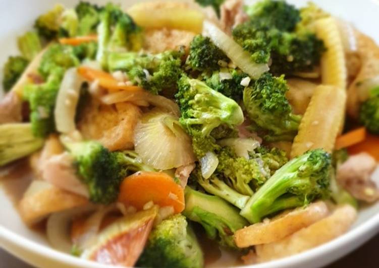 Resep Tahu tofu brokoli saus tiram Anti Gagal
